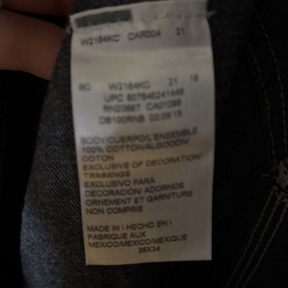 Dickies Jeans Denim Bib Overalls 36 X 34 Carpenter Dark Blue Work Button fly‎ - Picture 11 of 12